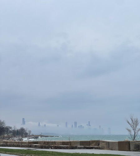 Fog over Chicago downtown